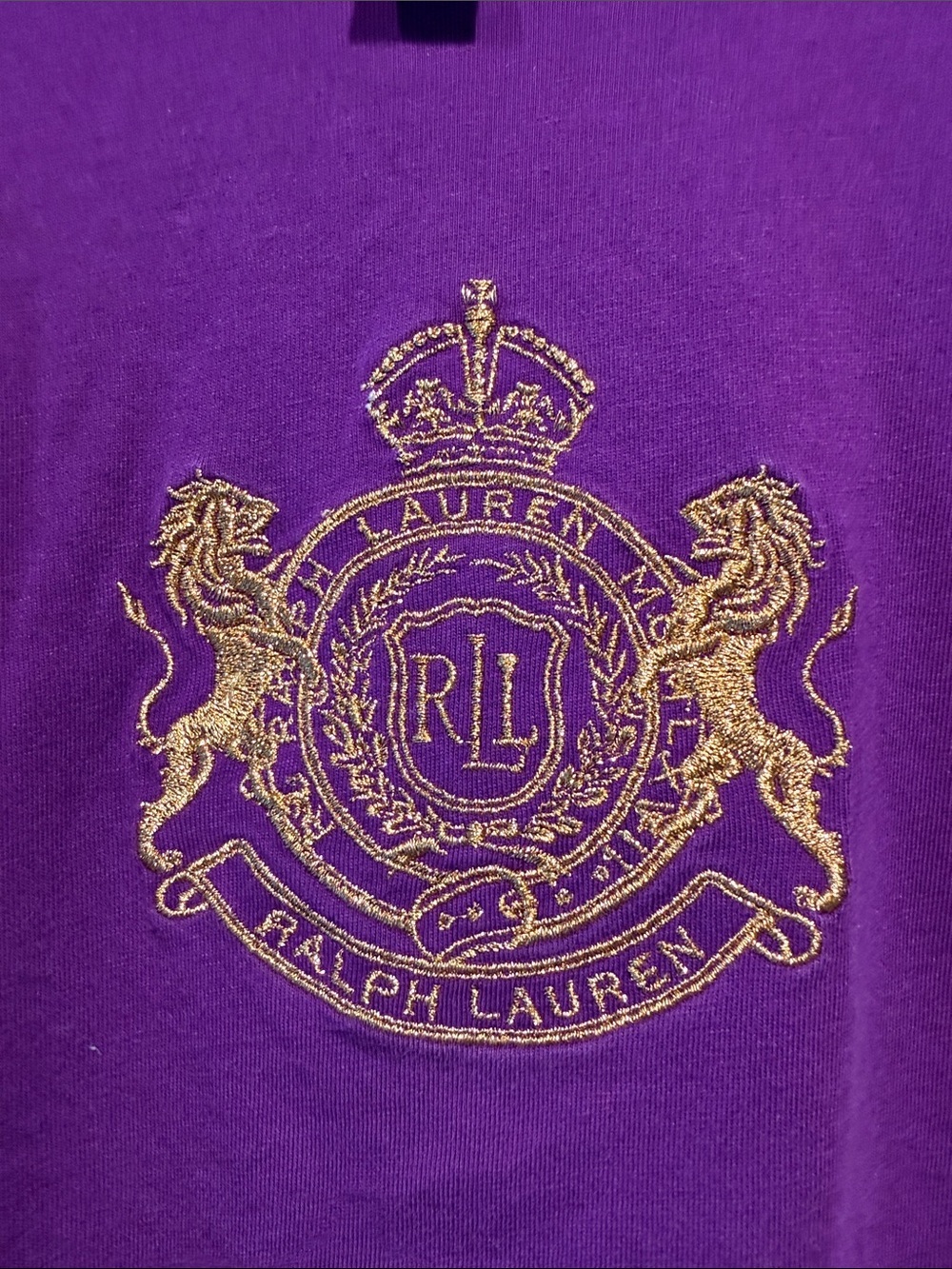 Vintage Ralph Lauren Purple Crest Long Sleeve Tee - Picture 3 of 4